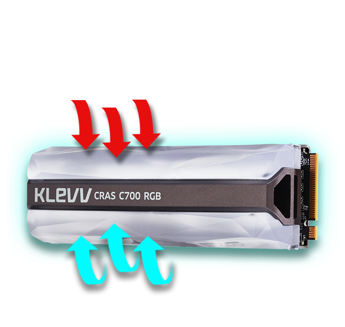 هارد اس اس دی klevv مدل C700 RGB با ظرفیت ۹۶۰ گیگابایت