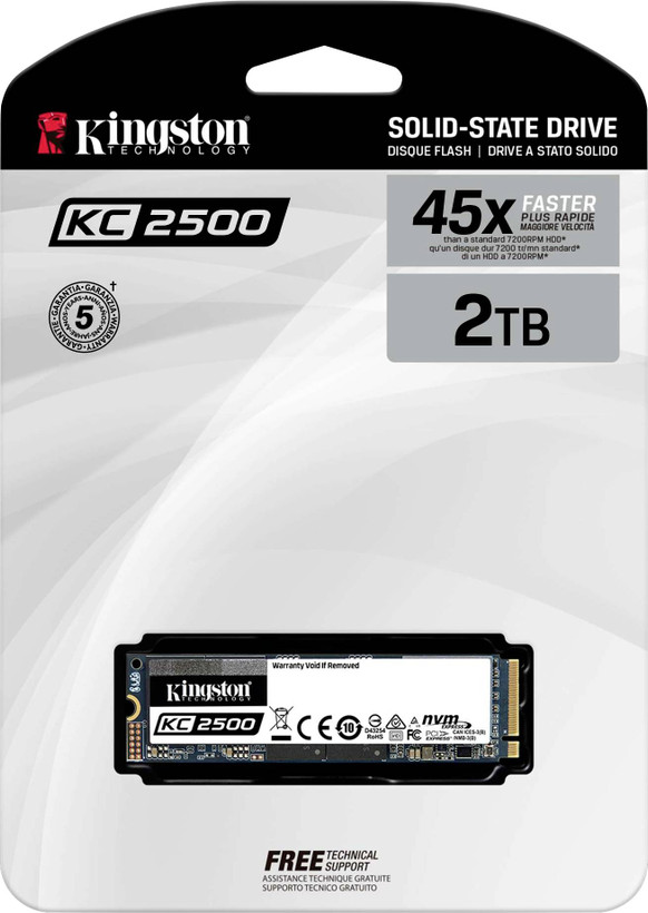 Kingston KC2500 2 TB Solid State Drive - M.2 2280 Internal - PCI Express NVMe (PCI Express NVMe 3.0 x4