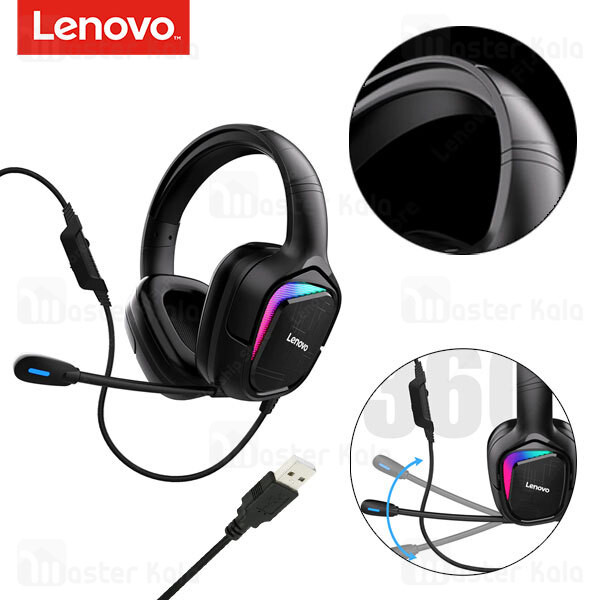 هدفون RGB گیمینگ سیمی یواسبی لنوو Lenovo Thinkplus G70B