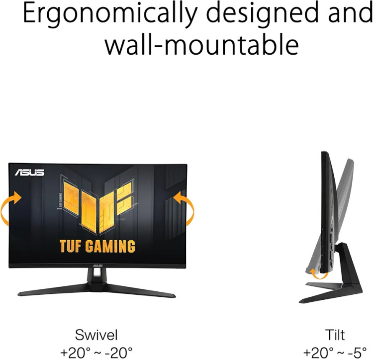 مانیتور گیمینگ ایسوس مدل TUF GAMING VG27AQ3A سایز 27 اینچ 2k 180hz